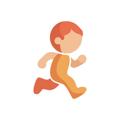 Bright Orange Running Child Illustration in Motion for Play, Fitness, and Kids Content