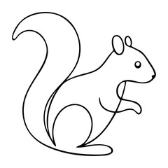 Dibujo de línea continua de ardilla 