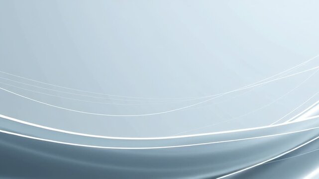 Abstract flowing silver waves on a light background for modern design and technology concepts