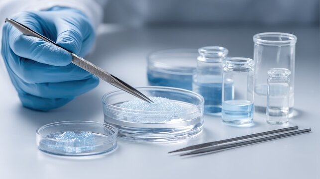 Scientific Research with Lab Equipment and Glassware for Chemical Analysis and Experimentation