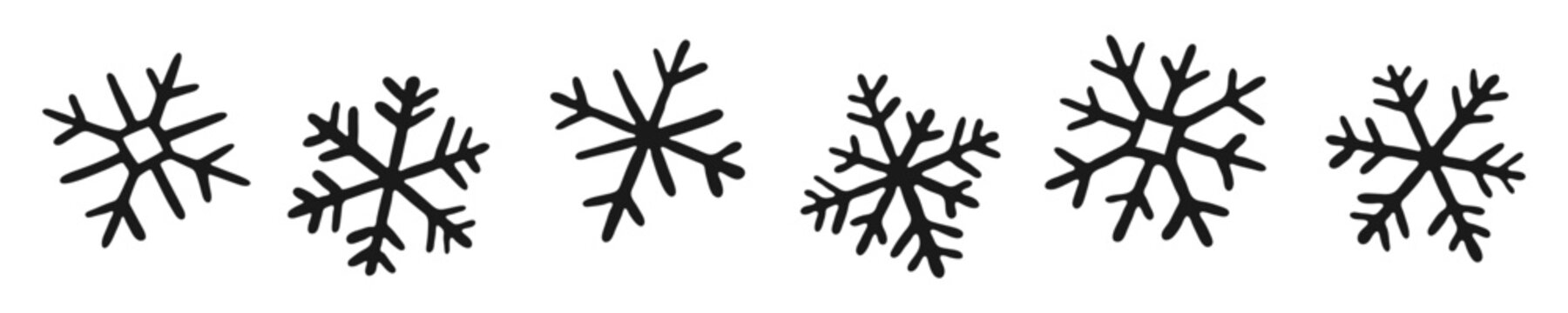 Hand Drawn Snowflakes Set