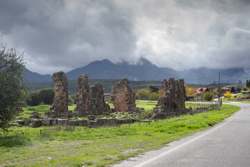 The ruins of Zarakas monastery not far from the Lake Stymphalia (Greece, Peloponnese)