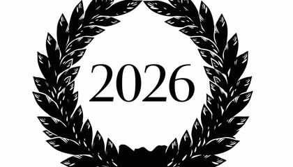 Symbolic laurel wreath commemorating the year 2026, representing achievement, success, and future milestones. A timeless emblem for academic or sporting recognition