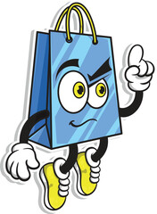 Cute Shopping Bag Mascot Cartoon Vector