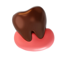 Severe Deep Tooth Decay 3D Icon Root Canal Concept