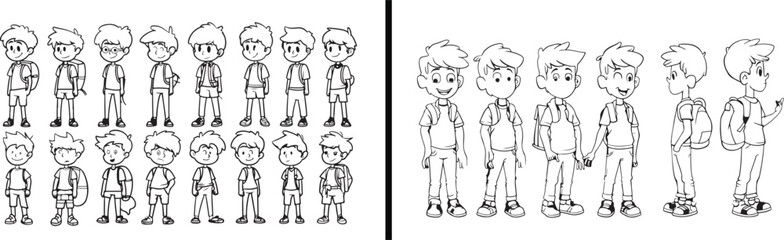 People Line Art, Human Figure Drawing, Standing Characters Illustration, Minimal People Outline, Hand Drawn Figures, Character Design Sketch, Casual People Art, Simple Human Vector, Family Character D