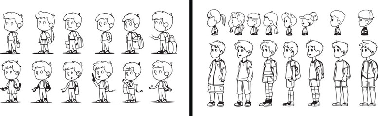 People Line Art, Human Figure Drawing, Standing Characters Illustration, Minimal People Outline, Hand Drawn Figures, Character Design Sketch, Casual People Art, Simple Human Vector, Family Character D