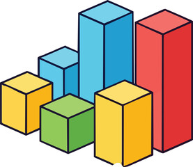 Colorful Bar Chart Representing Growth and Data Analysis