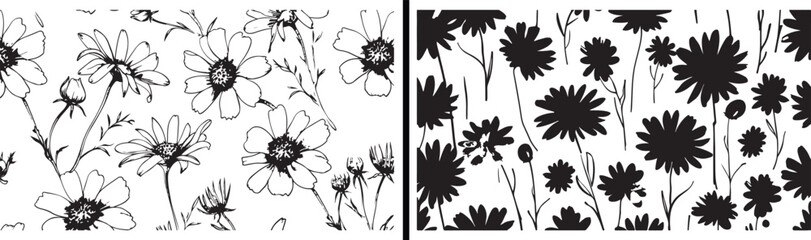 Floral Line Art, Botanical Illustration Drawing, Elegant Flower Sketch, Minimal Nature Design, Hand Drawn Floral Vector, Black and White Flower Outline, Garden Plant Artwork, Delicate Botanical Design