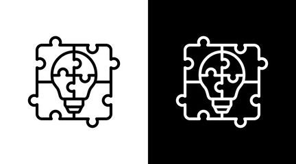 Puzzle With Icon Set Design