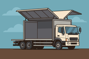 vector illustration of a Wingbox Truck