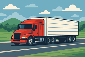 Naklejka premium vector illustration of a truk trailer