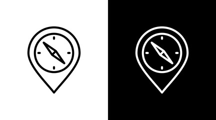 Compass With Icon Set Design