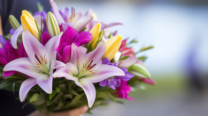 Fototapeta premium Vibrant Lily Bouquet