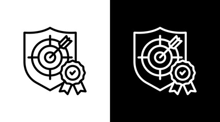 Shield Target With Icon Set Design