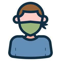 protester wear handkerchief mask icon