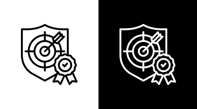 Shield Target With Icon Set Design