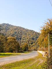 Autumn highway in Azerbaijan