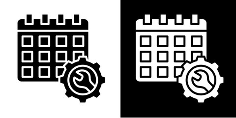 Production Schedule  Icon Set White Style Collection