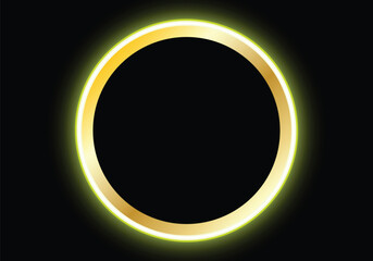 Fototapeta premium Annular Solar Eclipse Ring of Fire Abstract Vector on Dark Background
