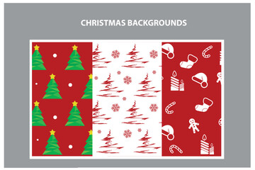 set of christmas backgrounds seamless.eps
