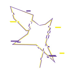 Abstract star shape with colorful lines isolated on white background