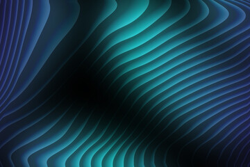 Abstract flowing lines and curves in deep blue and teal