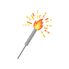 Sparkler burning brightly, emitting golden light during festive celebration, creating a magical and joyful atmosphere.