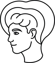 Mind expansion portrait line art with transparent background