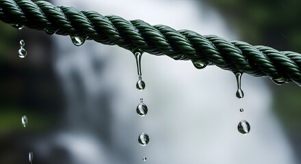 Rope water drops wet nature rain droplets close up macro detail liquid