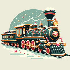 fast train flat illustration