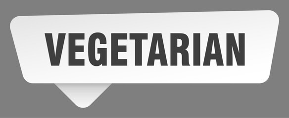 vegetarian sign. vegetarian white sticker isolated on gray background