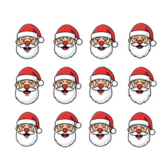 Santa Claus Faces: A Festive Collection of Christmas Icons.
