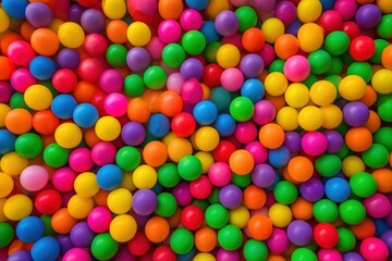 Obraz premium A lot of colorful balls are packed together in a picture. Use it to show how fun, different, or like childhood.