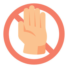 stop hand signal flat icon