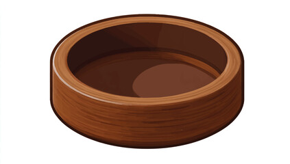 Round wooden container or bowl for food preparation or storage use