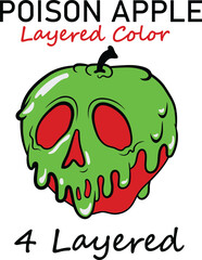 Layered Poison Apple SVG, Halloween Poison Apple SVG,