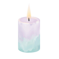 candle on a blue background
