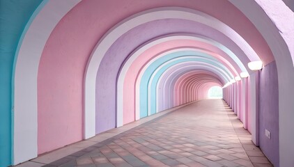 Pastel arches create a serene