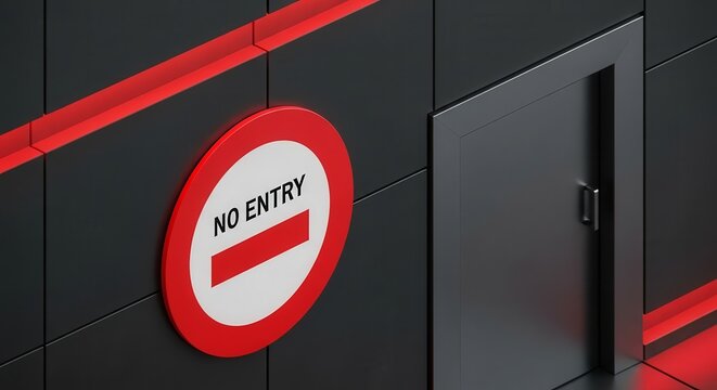Prohibited Entrance: A Graphic Display of Restrictions and Access Denial Concept