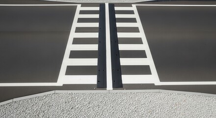 Overhead View of the Zebra Crossing Showing Road Markings, Safety and Urban Design