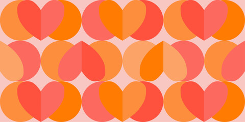 Lovely abstract seamless Valentine's banner. Heart-shaped elements background perfect for web and printed designs, including textiles, wrappings, love-themed graphics, cards, romantic decor, and ads.