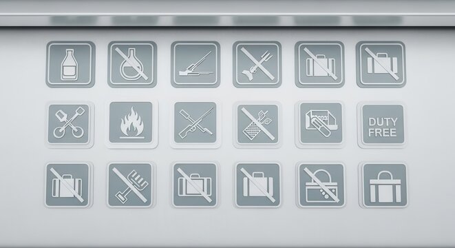 Prohibited Items Displayed Via Symbolism Representing Restrictions and Regulations