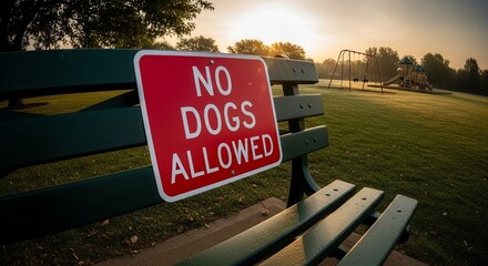 Park Regulations: Notice of No Dogs Permitted in This Designated Area at Sunrise