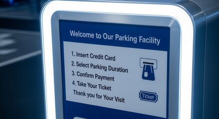 Parking Facility Interface Displaying Payment Instructions For Ticket Purchase