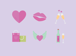 vector illustration of a set of fashion accessories, Colorful Vector Icon set, illustrations icon