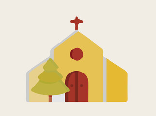 wooden house with birds Vector Design, Colorful Vector