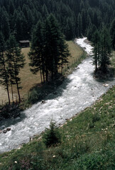 Obraz premium Mountain landscape in Val Martello, Bolzano province, at summer