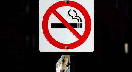 Prohibition Sign Against Smoking Depicted With Clear Visual Clarity and Stark Contrast