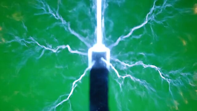 Green Screen Laser Pointer - The video shows an unfocused laser pointer emitting a bright beam of light against a green screen background.